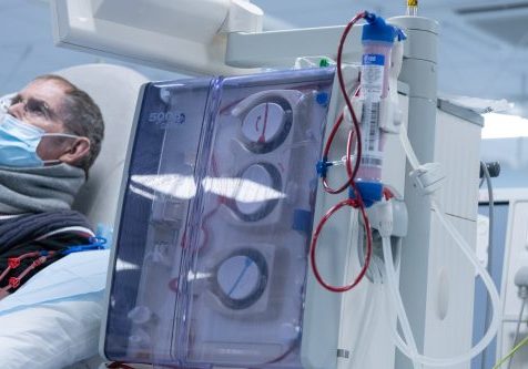 Patient receiving dialysis
