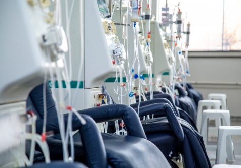 Dialysis chairs in a renal unit