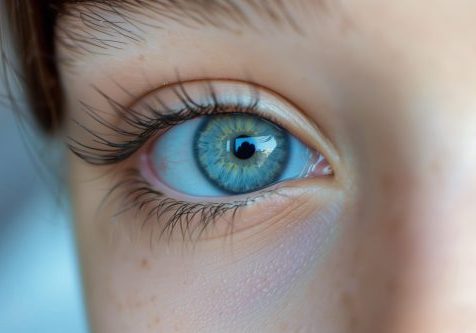 Close up baby girl eye photo